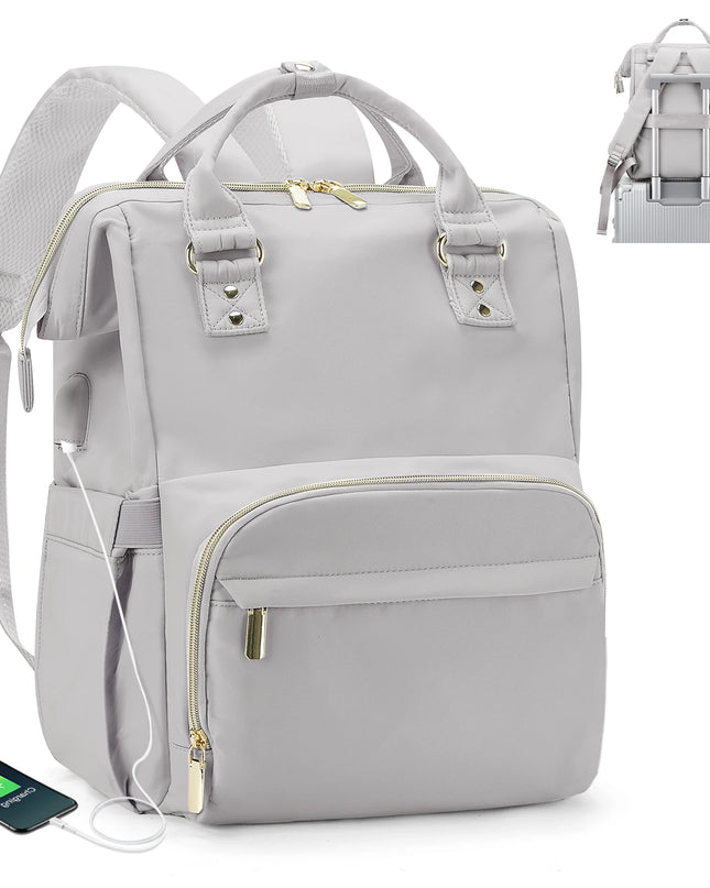 Laptop Rucksack Damen mit USB-Port Grau