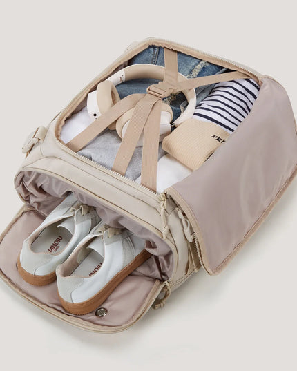Laptop Rucksack 15,6 Zoll Beige erweiterbar
