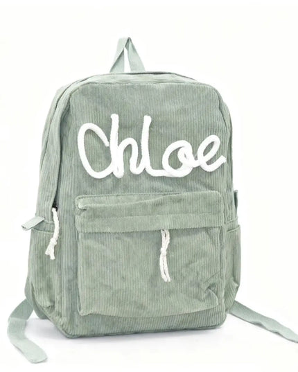 Cord Rucksack Uni & Freizeit Grün-Weiß
