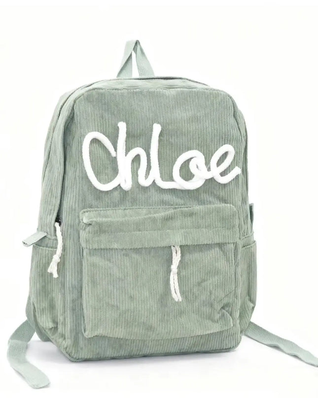 Cord Rucksack Uni & Freizeit Grün-Weiß
