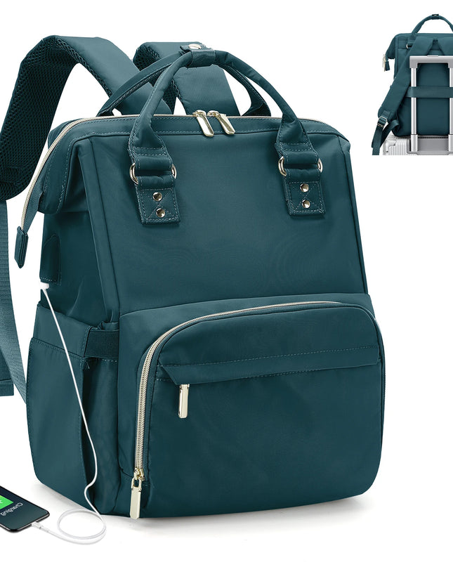 Laptop Rucksack Damen mit USB-Anschluss Blau