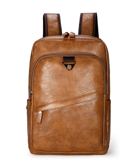 Herren Laptop Rucksack PU-Leder Braun