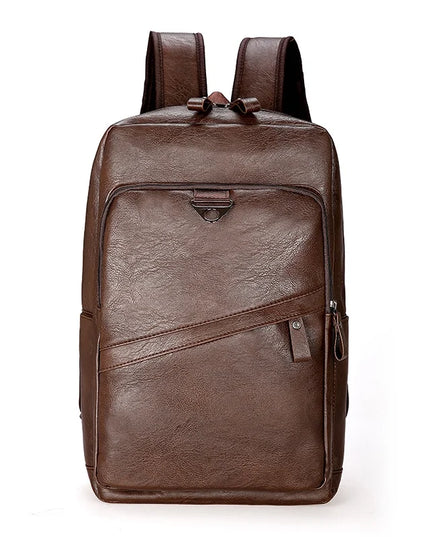 Herren Laptop Rucksack PU-Leder Dunkelbraun