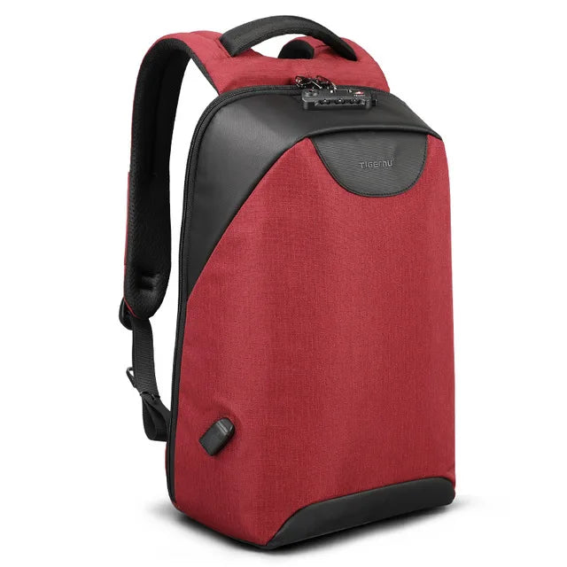 Anti-Diebstahl Laptop Rucksack Rot