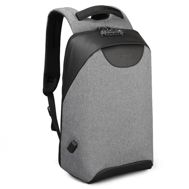 Anti-Diebstahl Laptop Rucksack Grau