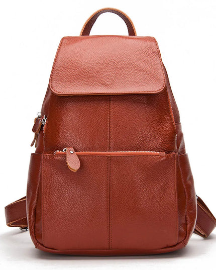 Damen Rucksack Leder Anti-Diebstahl Braun