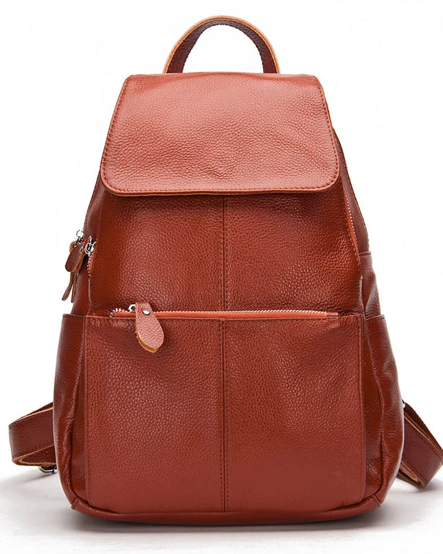 Damen Rucksack Leder Anti-Diebstahl Braun