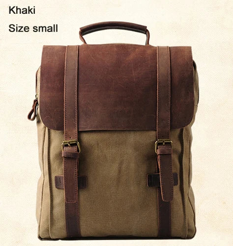Canvas Rucksack Khaki 20-35 Liter