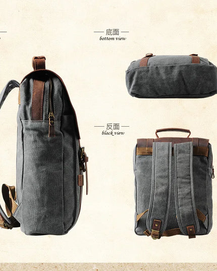 Robuster Schul Rucksack Canvas 20-35 Liter