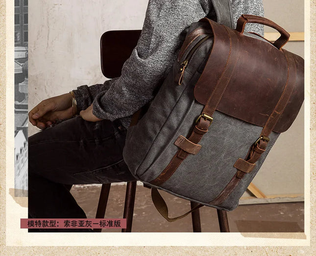Herren Rucksack Vintage Canvas – 20-35L