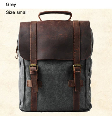 Schul Rucksack Canvas Grau 20-35 Liter