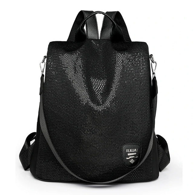 Anti-Diebstahl Rucksack Damen Schwarz
