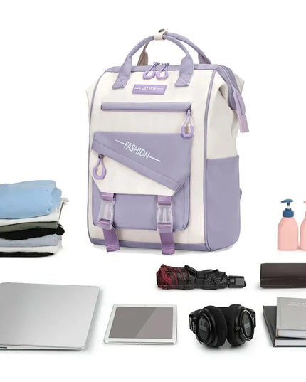 Schulrucksack Preppy Style Mädchen Lila
