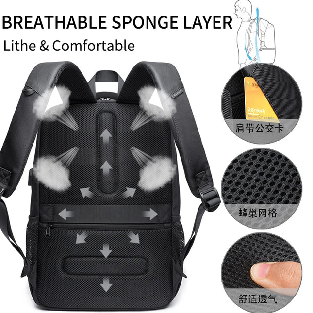Laptop Rucksack mit USB-Port Grau