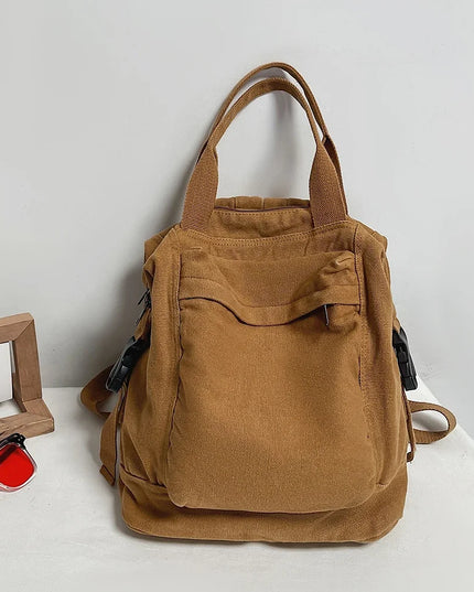 Schulrucksack Canvas Vintage – Khaki