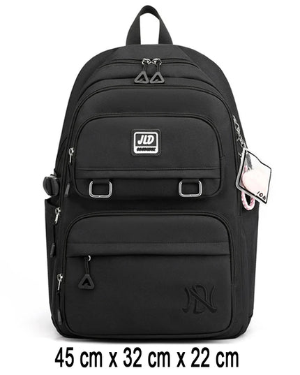 Schulrucksack Teenager Mädchen Schwarz