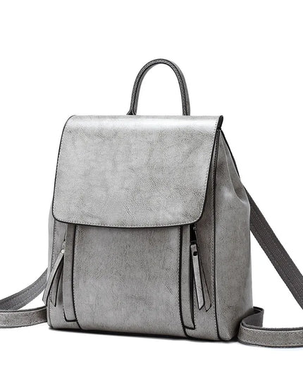 Rucksack Damen Leder Grau 20-35L