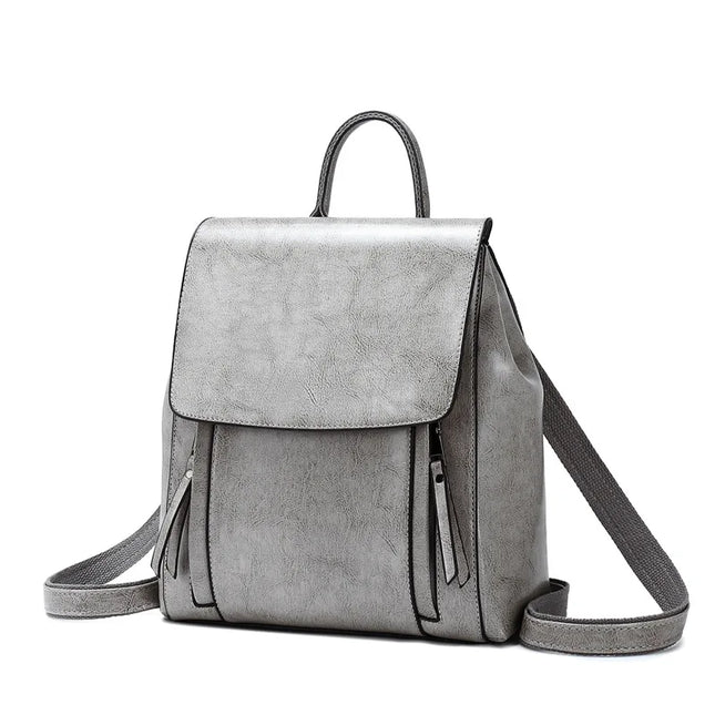 Rucksack Damen Leder Grau 20-35L