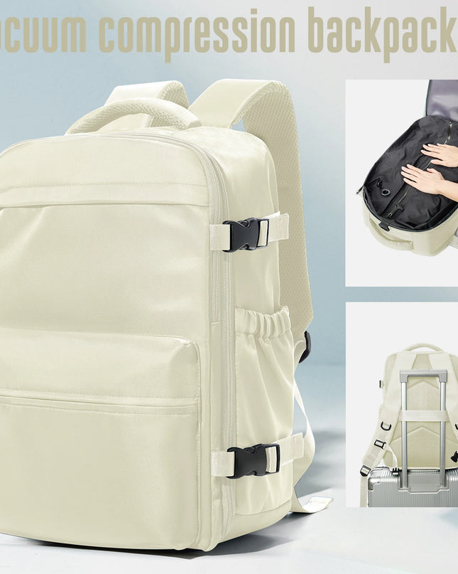 Laptop Rucksack erweiterbar 20-35L Beige