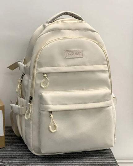 Uni Rucksack mit vielen Fächern Weiß