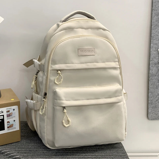 Uni Rucksack mit vielen Fächern Weiß