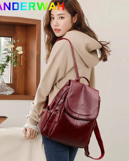 Damen Uni Rucksack aus Kunstleder Grau