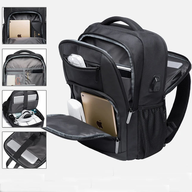 Laptop Rucksack mit USB-Port Grau
