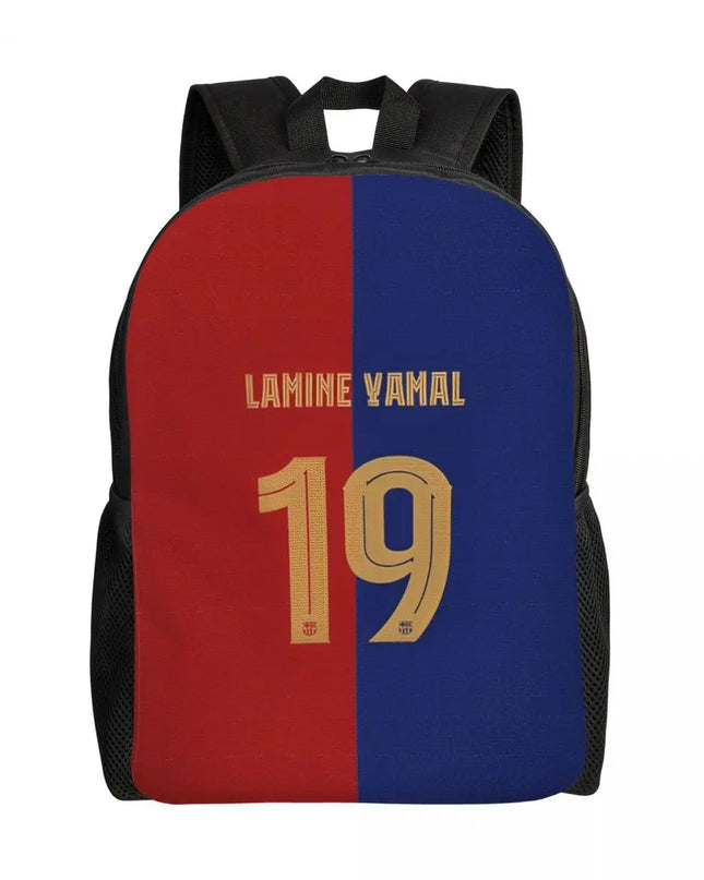 Schulrucksack mit Fussball-Muster