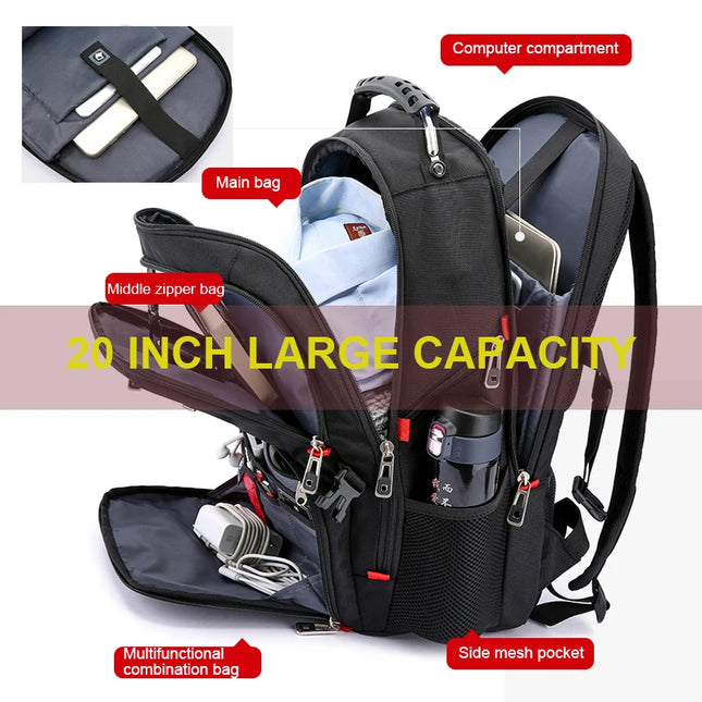 Laptop Rucksack mit USB-Anschluss 17 Zoll