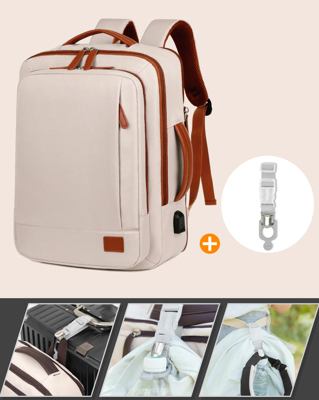Unisex Rucksack für Uni & Büro Beige Combo