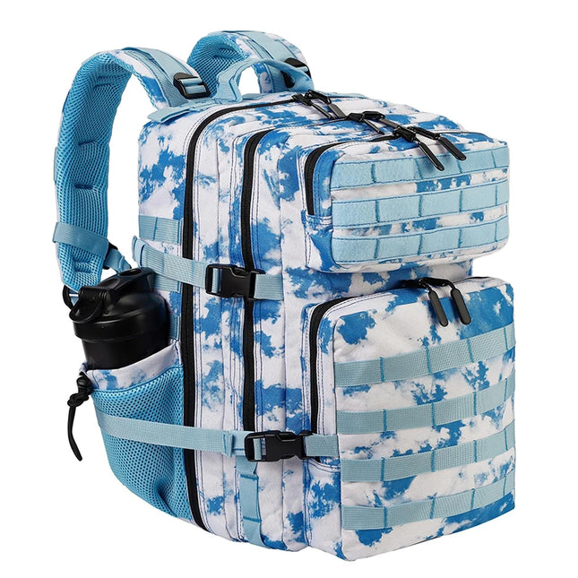Uni Rucksack 45L mit Laptopfach Hellblau