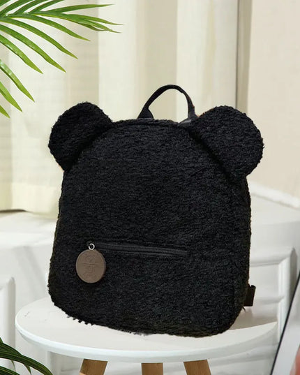 Schulrucksack Plüsch Tierohren – Schwarz &