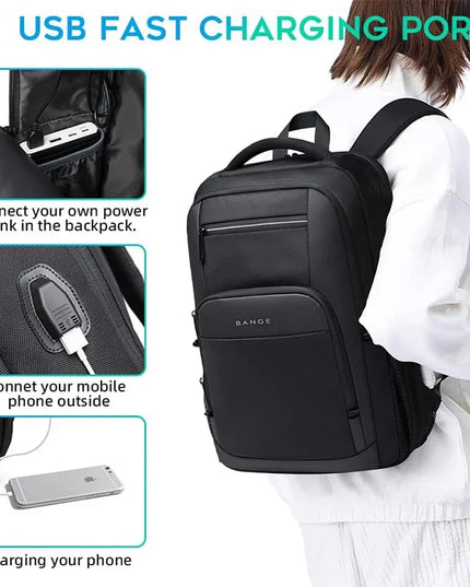 Laptop Rucksack mit USB-Port Schwarz