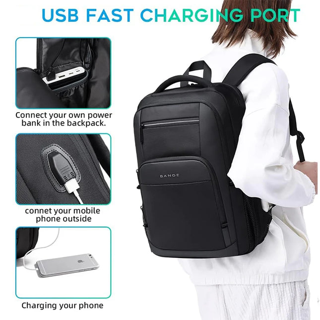 Laptop Rucksack mit USB-Port Blau