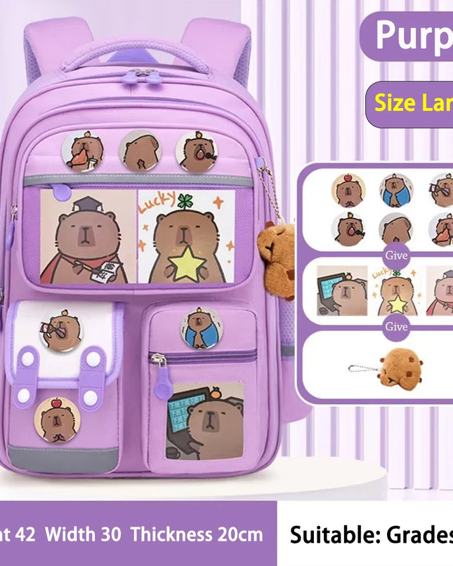 Schulrucksack Capybara Large Lila
