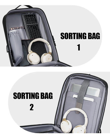 Business Rucksack erweiterbar - Grau