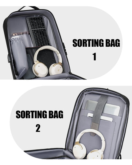 Erweiterbarer Business Rucksack Schwarz