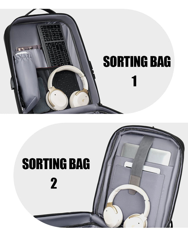 Erweiterbarer Business Rucksack Schwarz