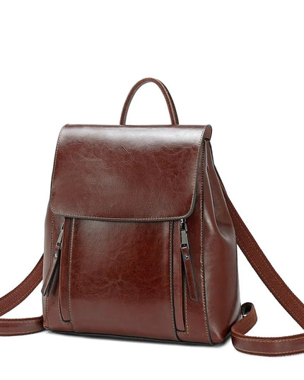 Rucksack Damen Leder Grau 20-35L