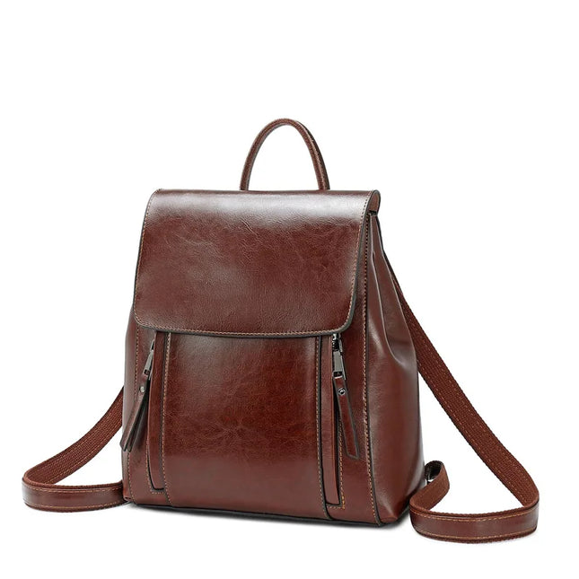 Rucksack Damen Leder Grau 20-35L