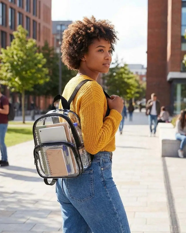 Transparenter Schulrucksack Schwarz unter 20L