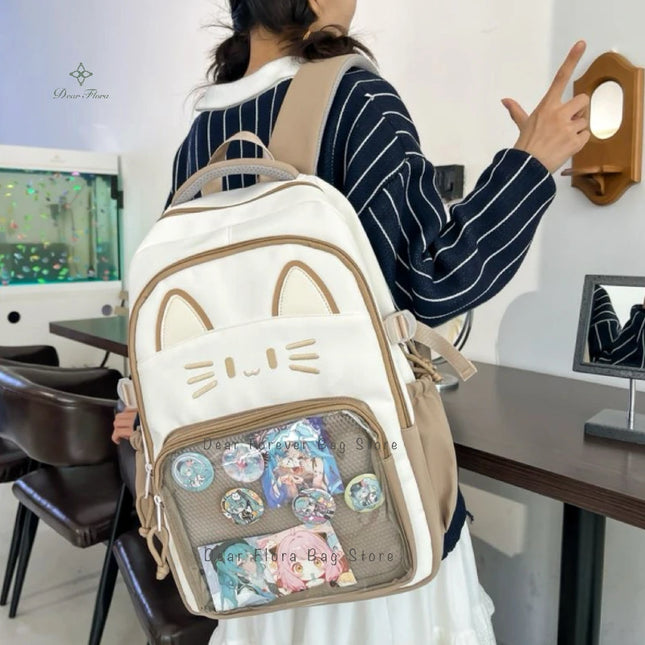 Maedchen Rucksack mit Transparentfach