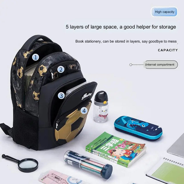 Schulrucksack Jungen Fussball-Motiv