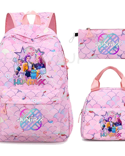 Schulrucksack Cartoon Style Light Grey