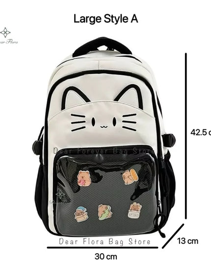 Schulrucksack Mädchen transparentes Fach