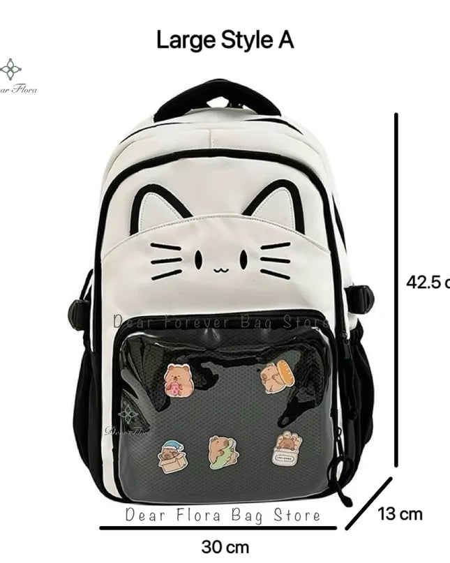 Schulrucksack Mädchen transparentes Fach