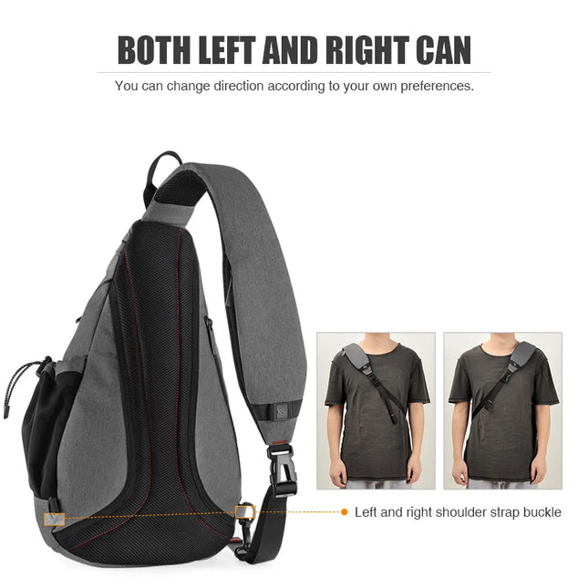 Mixi Sling Bag USB Schwarz für Uni & Pendeln