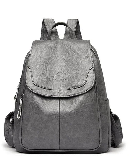 Damen Uni Rucksack aus Kunstleder Grau