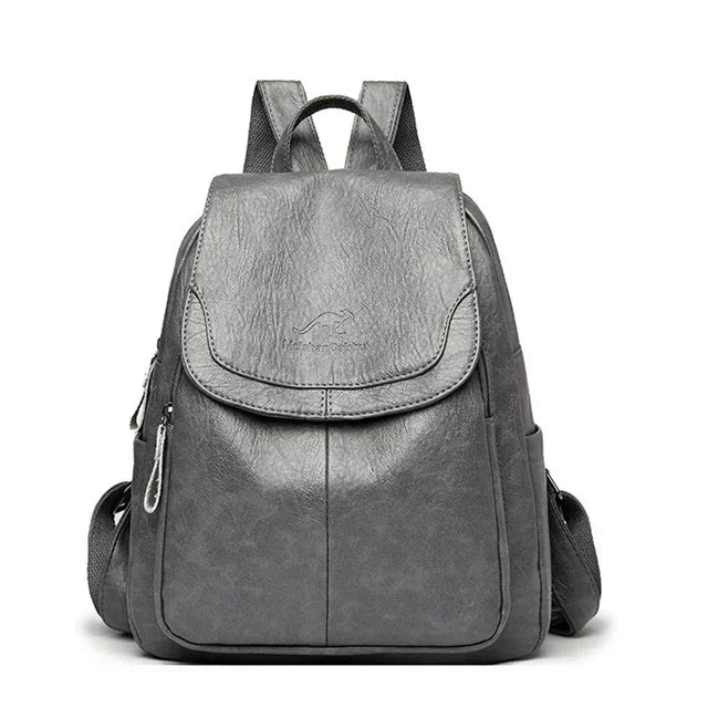Damen Uni Rucksack aus Kunstleder Grau