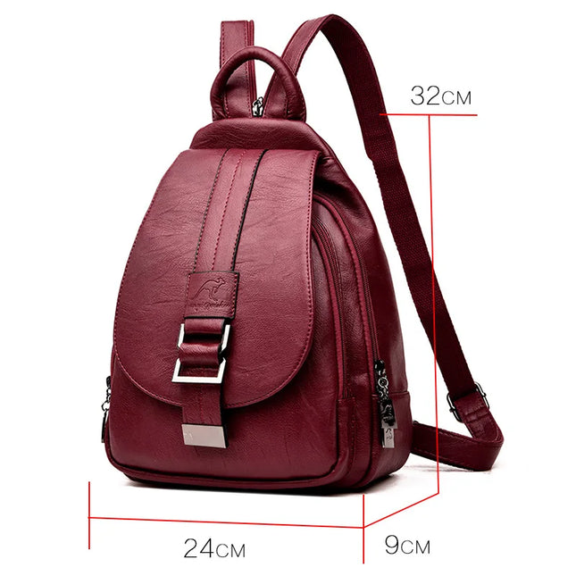 Damen Rucksack aus Leder - Lila